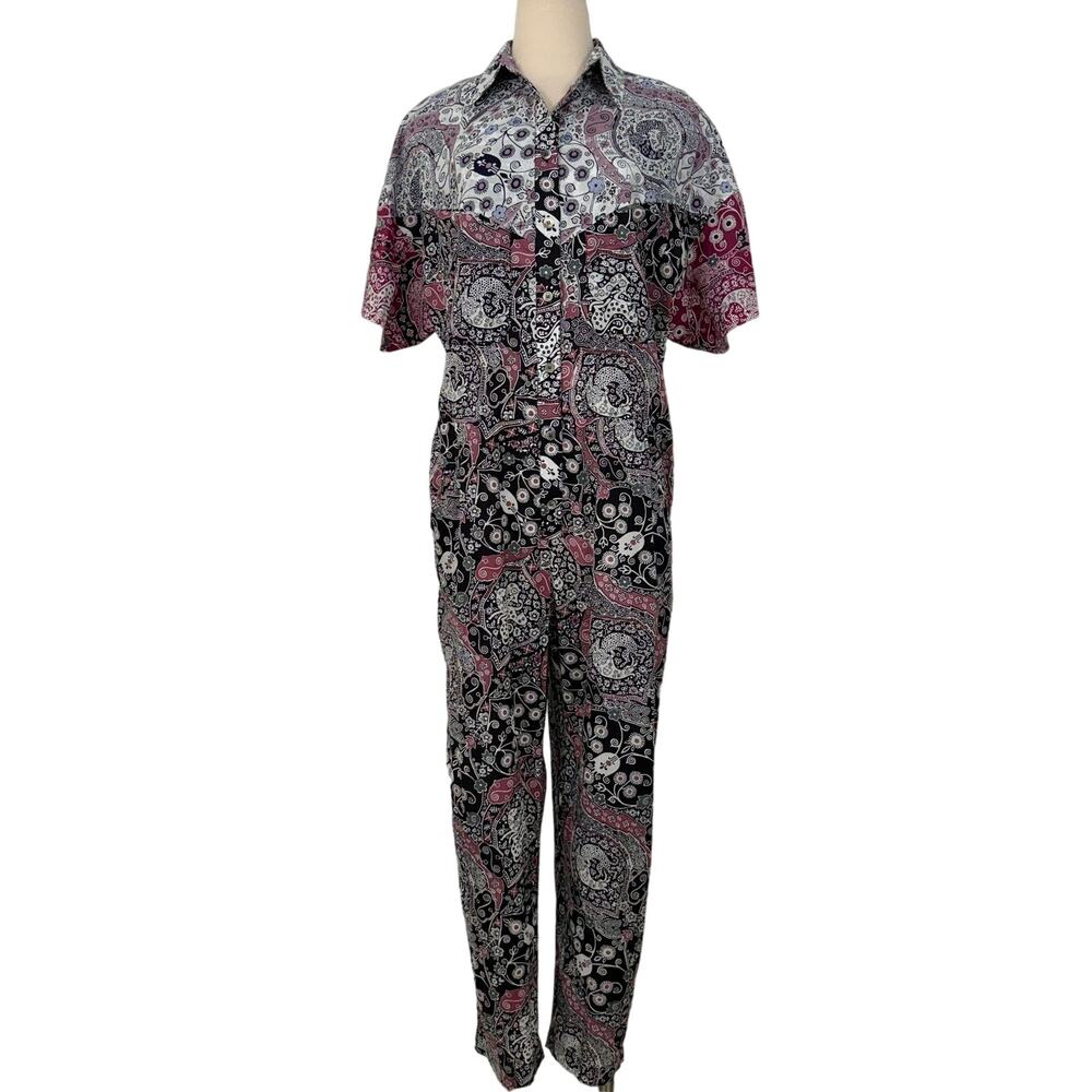 Isabel Marant Etoile Udena Jumpsuit Pink Floral Paisley Cotton Size 44 / US 12